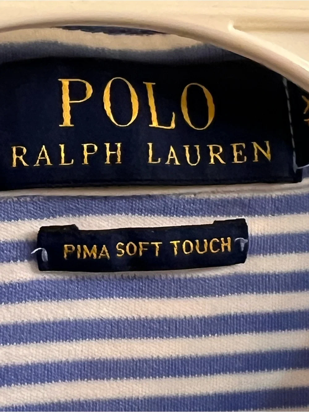 Polo by Ralph Lauren Blue & White Striped Cotton Polo Shirt